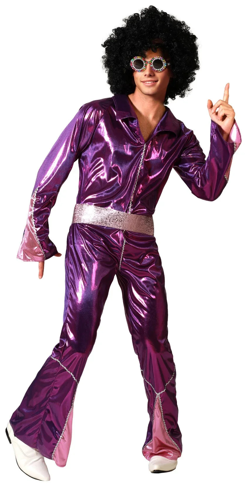 Disfraz Disco Años 70 Fucsia para Hombre Disco Atosa